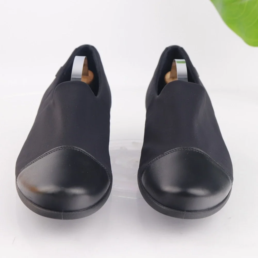 Ecco Womens Rise GTX Loafers Size 39 8 Waterproof Black Low Wedge GoreTex Shoes